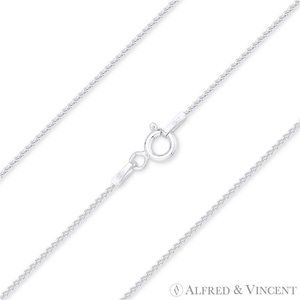 1.2mm Classic Wheat Link Italian Spiga Chain Necklace in 925 Sterling Silver 20"